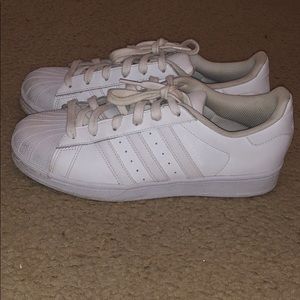 Adidas white shell toe shoes